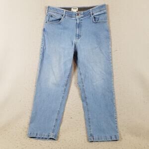 Duke Haband Jeans Mens 38 Short Light Wash Blue Denim Stretch Casual Pants